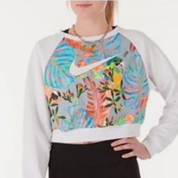 Nike Tops - NIKE TROPICAL SMALL CROP SWEATSHIRT